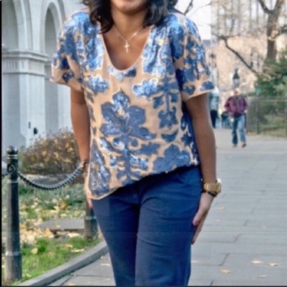NWT Tracy Reese FT Sequined Blouse - Picture 2 of 7